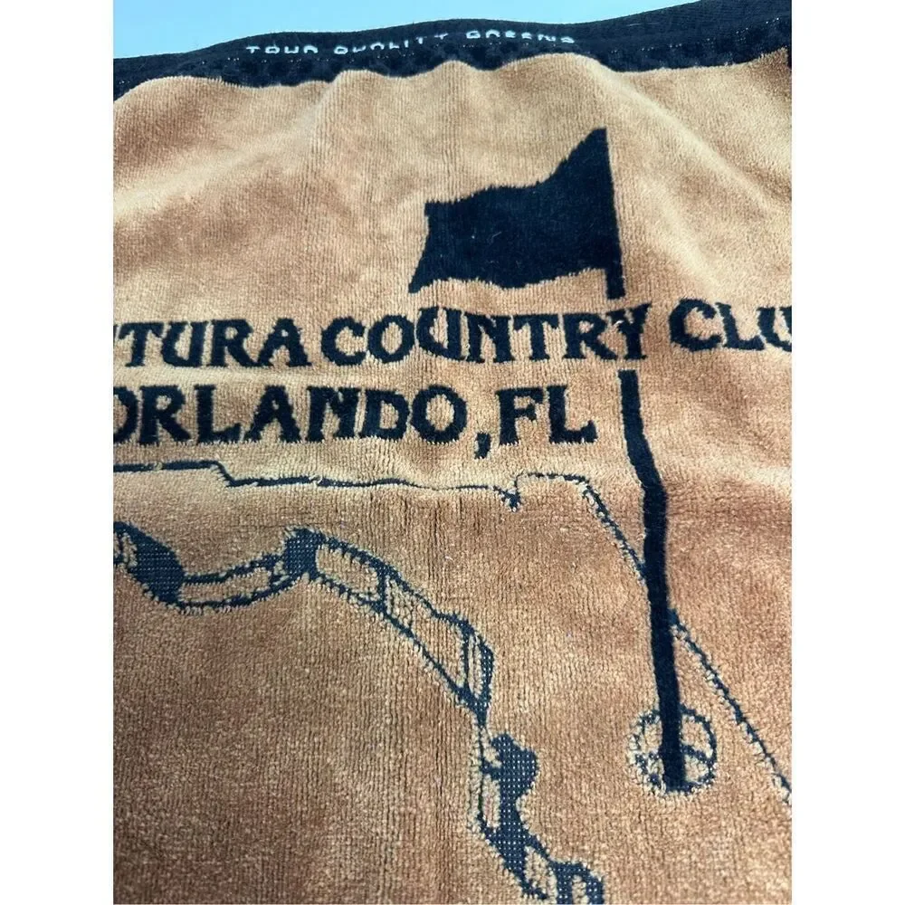 Golf Towel VTG Ventura Country Club Orlando FL Cotton Mobil Pro Shop Made in USA